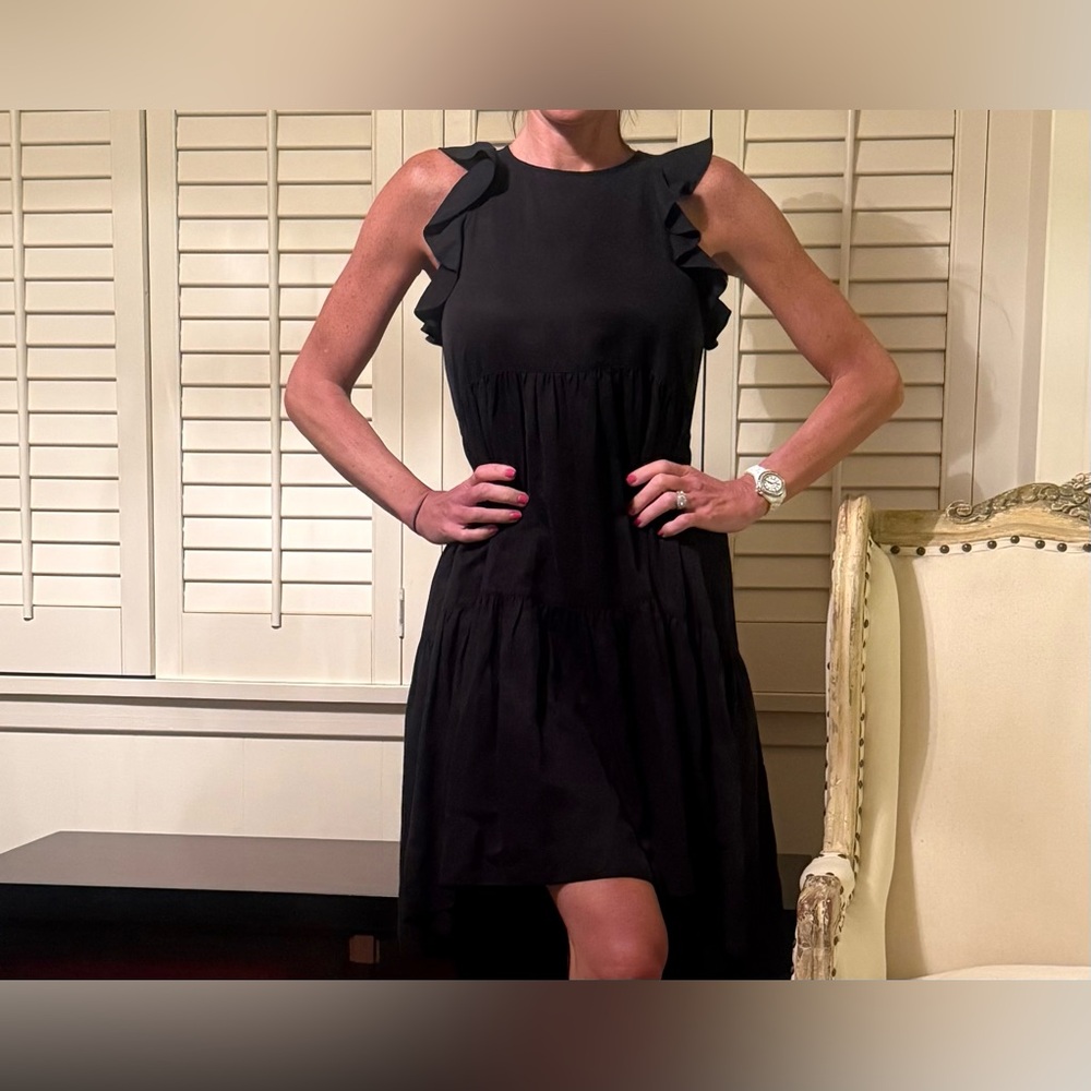 Ulla Johnson linen blend black tiered dress - Picture 7 of 16